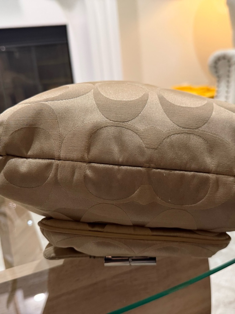 Coach 87 Kristin Khaki Signature Canvas F1068-14904 Hobo Shoulder Bag for Women - Picture 5 of 8